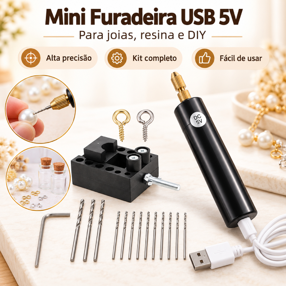 Mini Furadeira Manual Elétrica 5V USB Dispositivo Rotativo Para Jóias Epóxi De Resina Perolada Produção Bricolagem