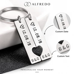 2 Pçs Casal Chaveiro Nome Personalizado Bonito Amor Coração Para Murah Amizade
