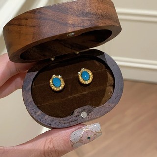 Brincos turquesa Vintage palácio francês nicho luz brincos femininos de luxo