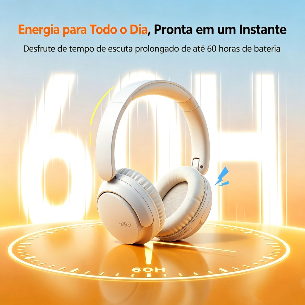 QCY H2S Lite Over-Ear Wireless Headset Conexão De Dispositivo Duplo Com Bateria De 60 Horas · foto 2