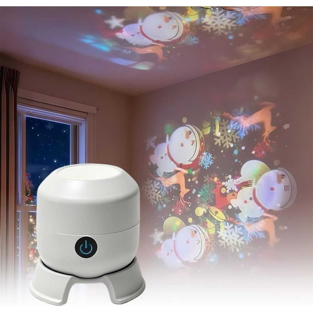 Holofote LED Giratório Dinâmico Multipadrão | 360 ° Luz Noturna Giratória De Onda Marítima Com base De Projeção Ajustáve