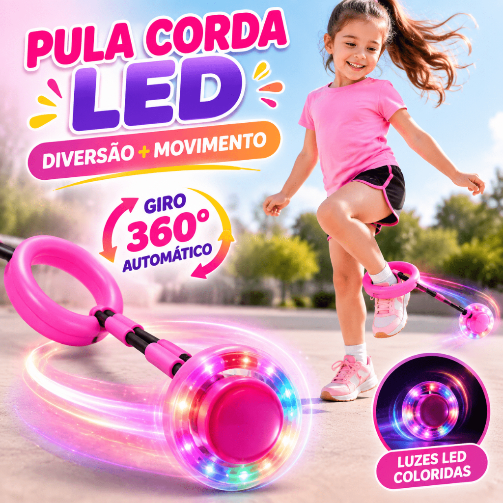Pula Corda Giratório Com Led Gira Pula Corda LED Pisca/Pisca Brinquedo Infantil Pula Corda Exercício