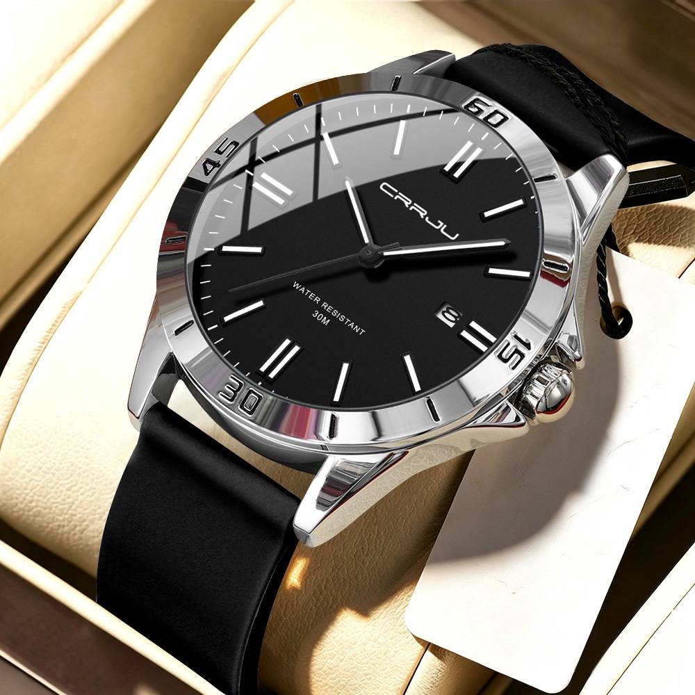 CRRJU Relógio Masculino Marca Genuína Moda Casual Pulseira De Silicone Understated Minimalista Business Sport Jovem Vita