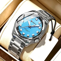 CURREN Novos Relógios Masculinos Simples Marca Original Autêntica De Luxo Aço Inoxidável Ponteiro Luminoso Casual 8451 X