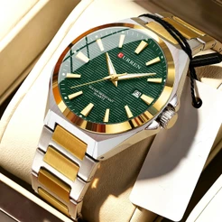 Novo Relógio Masculino CURREN Elegante Pulseira De Aço Inoxidável Mãos Luminosas Exibição De Data Mostrador Minimalista