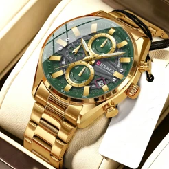 Novos Relógios Masculinos CURREN Marca Genuína Moda Pulseira De Aço Inoxidável Cronógrafo Mãos Luminosas Negócios Casual