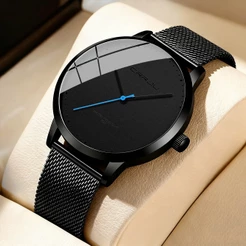 Relógio Masculino CRRJU Marca Original Moda Rua Simples Pulseira De Aço Inoxidável Negócios Casual Quartzo Analógico À P