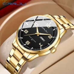 CRRJU Relógio Masculino Marca Original Top Luxo Mãos Luminosas Design Criativo Aço Inoxidável Casual Esportes 5005 X