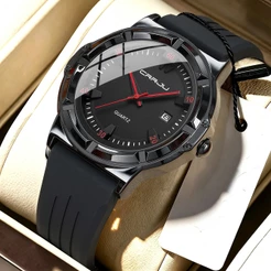 CRRJU Novo Relógio Masculino Original Pulseira De Silicone Genuíno Moda Casual Esportes Ao Ar Livre Quartzo Analógico À