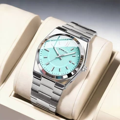 Novo Relógio Masculino CRRJU Moda Pulseira De Aço Inoxidável Mãos Luminosas Com Exibição De Data Casual Negócios Esporte
