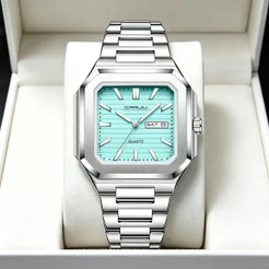 Relógio Masculino CRRJU Autêntico Marca Nova Moda Pulseira De Aço Inoxidável Mãos Luminosas Único Minimalista Grande Mos