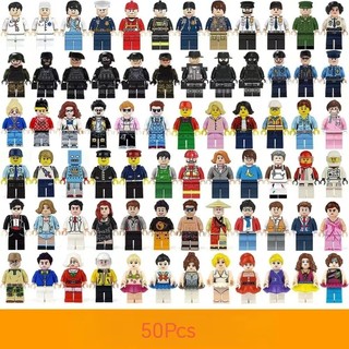 50 Peças  Minifiguras, Figuras de Ação Brinquedo, Pacote Surpresa, 50 Peças Selecionadas Aleatórias  PX