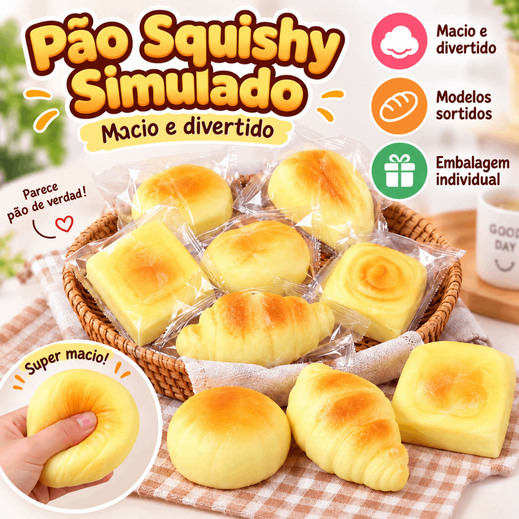 Mini Pão Mole Brinquedo Bonito Simulação Comida Espremer Alívio Do Estresse Fidget