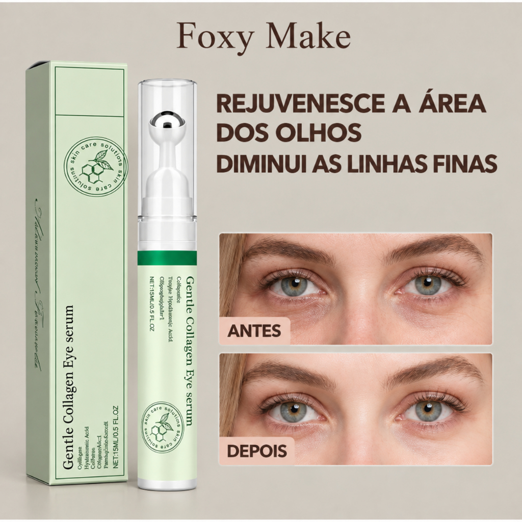 Soro De Olhos De Colágeno , Hidratante E Antirrugas , Suaviza Linhas Finas , Massagem Em Rolo , 15ml
