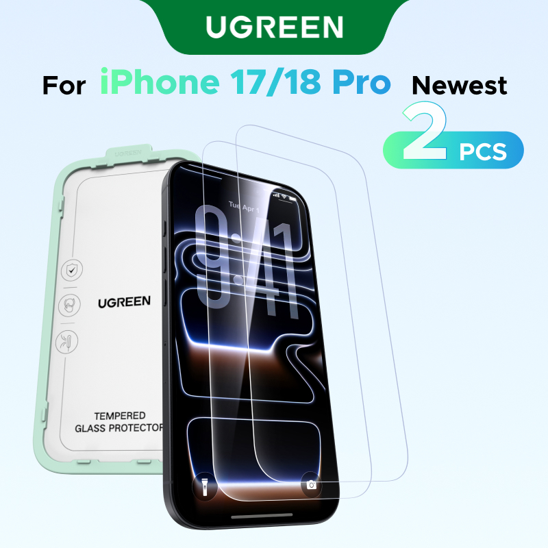 UGREEN 2pcs Protetor De Tela Para iPhone Série 18 Vidro Temperado 18 Pro Max/17 Pro Max Filme