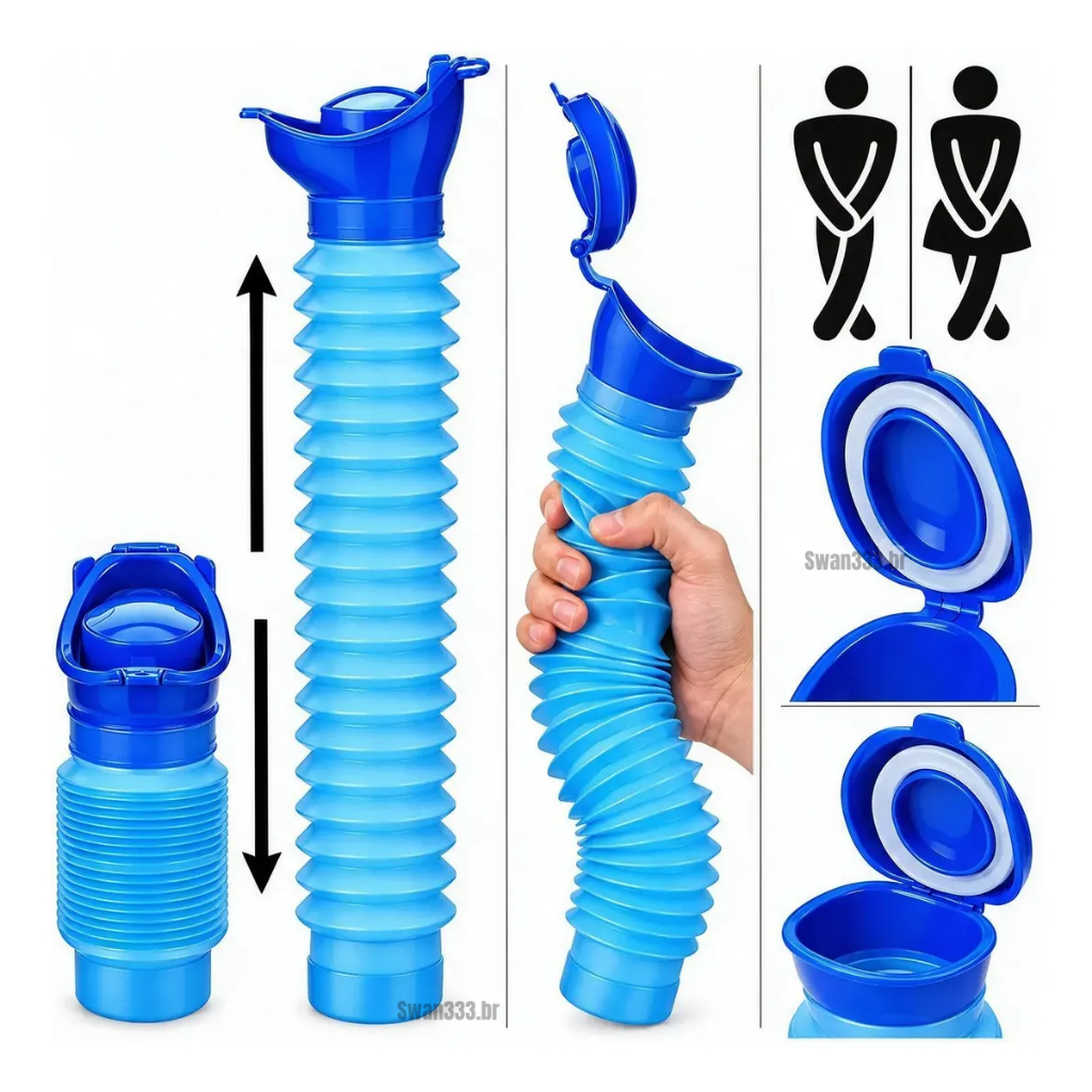 Mictório Portátil Dobrável Unissex 750ml Garrafa Urinol De Emergência Masculino E Feminino Mictório