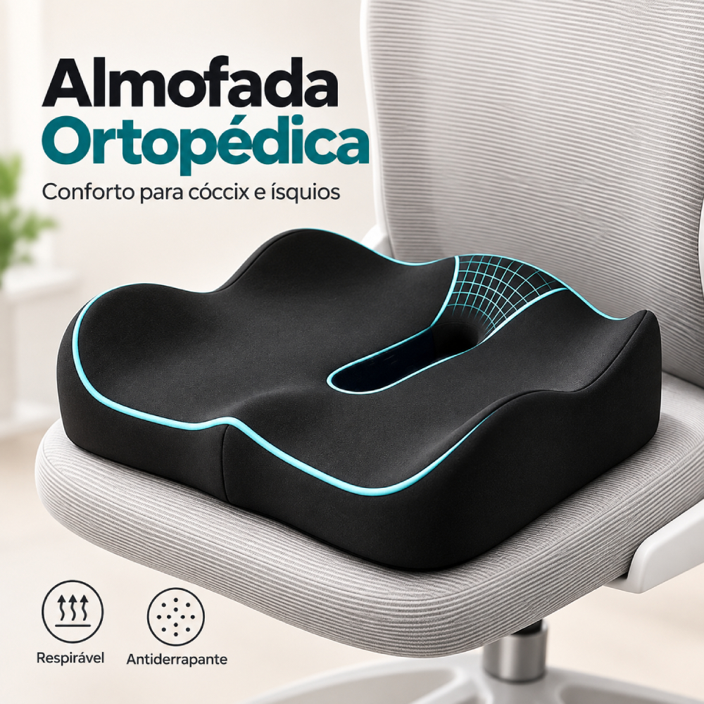 Almofada para cóccix e ísquio para cadeiras de escritório e assentos de carro - respirável e antiderrapante