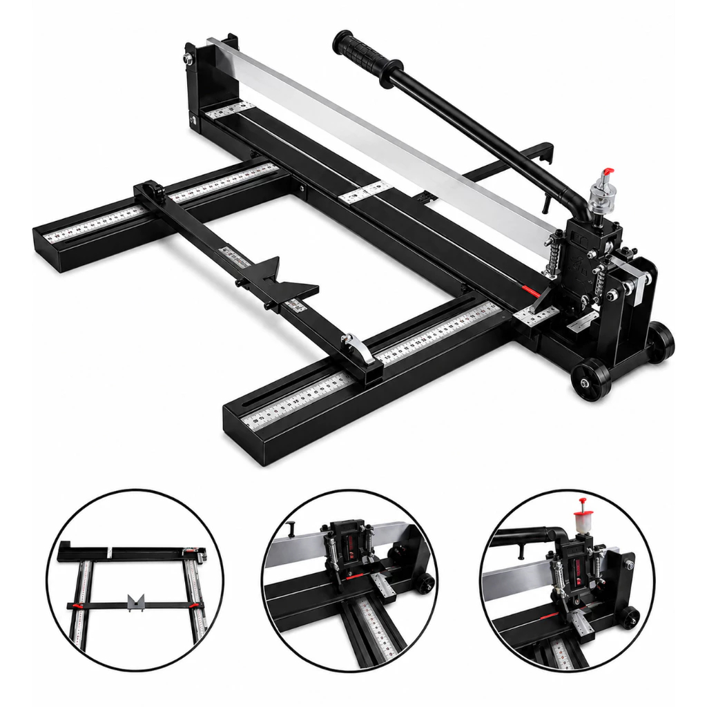 Riscadeira 125cm Pisos Profissional Cortador Riscador 1.25m Guia Laser Rolamentada Preta Manual