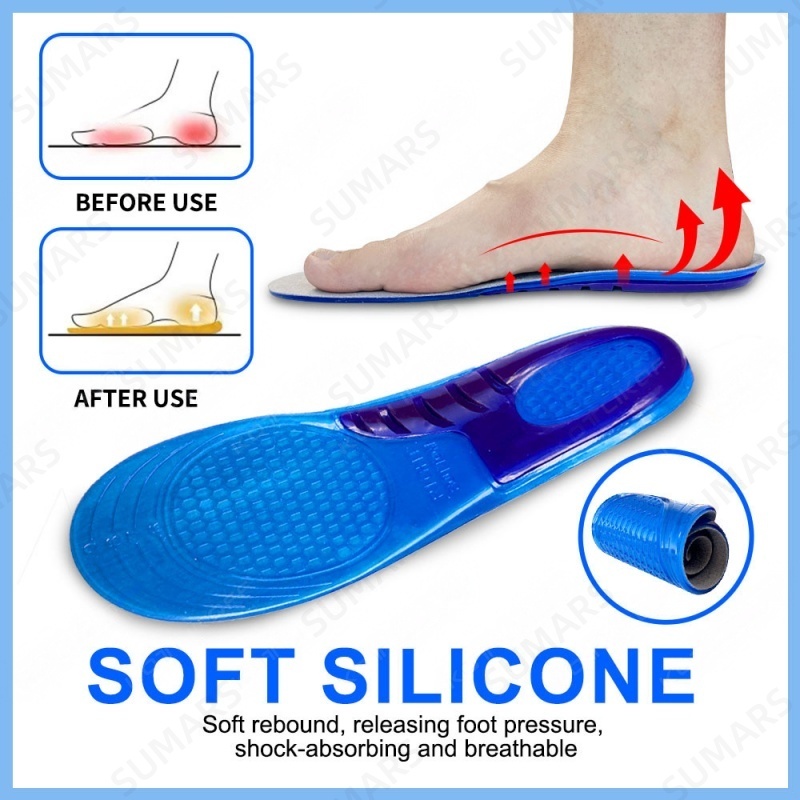 Palmilha Ortopédica De Gel De Silicone Com Absorção De Choque Para Dor Nos Pés