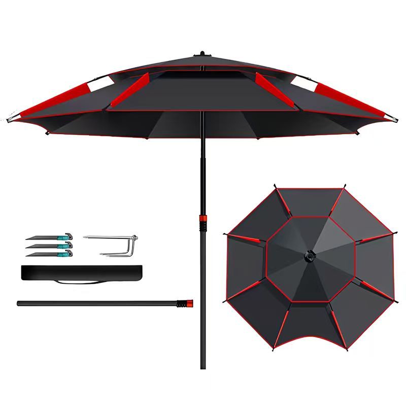 Guarda-sol com ângulo ajustável para praia e pesca, extremamente resistente e flexível, ideal para acampamentos de lazer