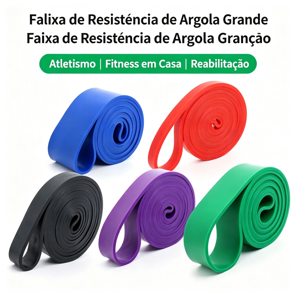 Faixa Elástica de Resistência TPE Premium 7 Níveis 5-230lbs para Musculação Barra Fixa Fitness