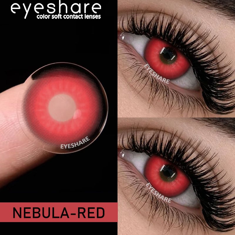 Lentes De Contato Coloridas Eyeshare Cosplay 14.0MM-14.5MM NEBULA Vermelho Azul Branco Olhos 1 Par De Vampiro De Hallowe