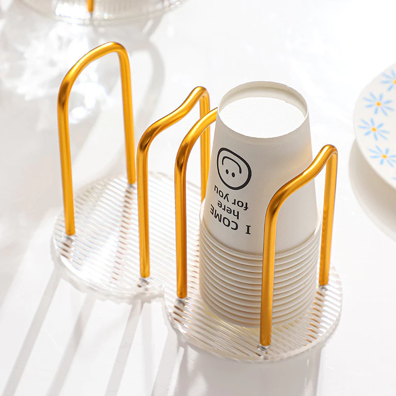 Suporte Para dourado Copos Acrílico Descartável De Chá De Água Prateleira Organizador Doméstico — imagem 2 de 2