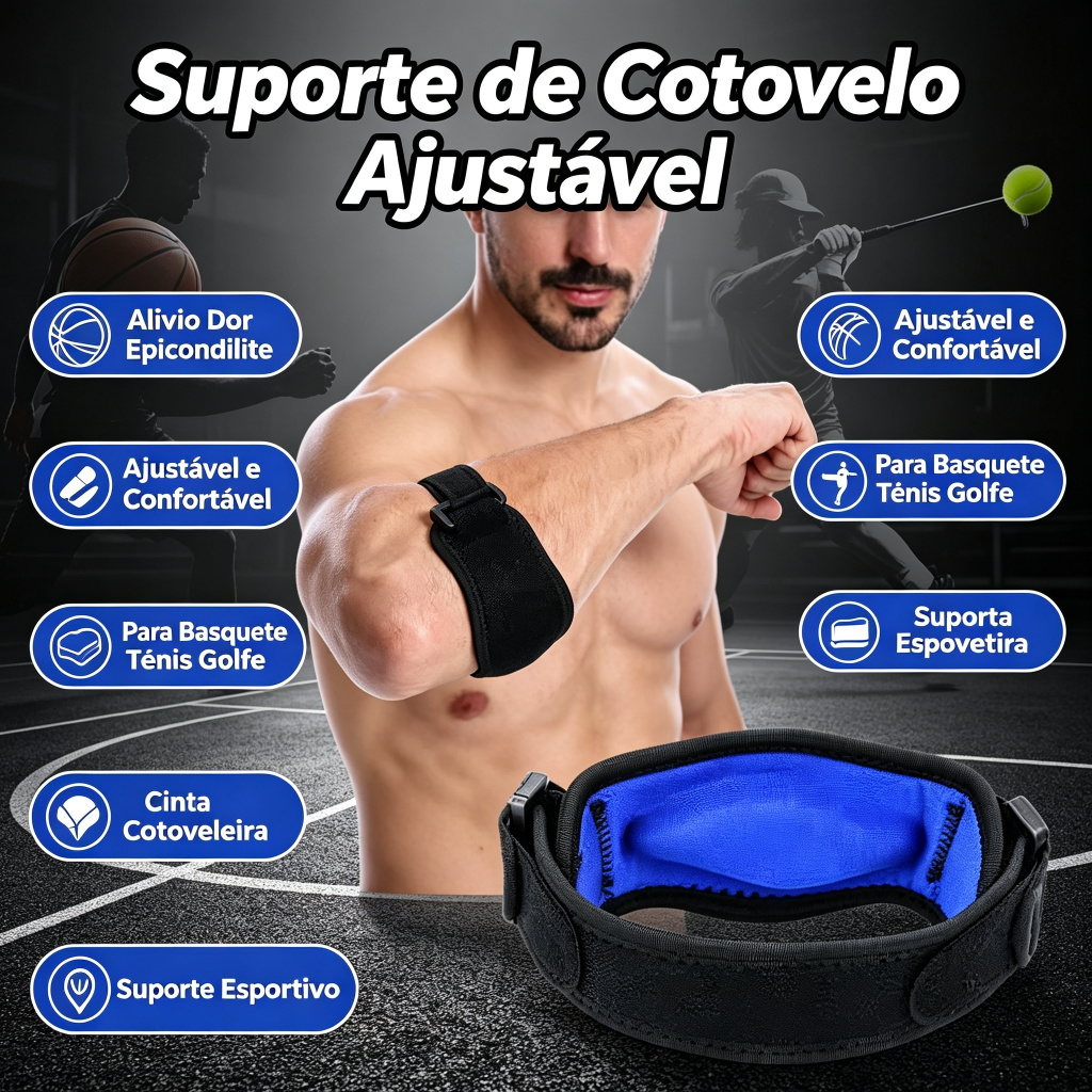 Mais Vendido Confortável Cinta de Cotovelo Ajustável, 1 Unidade Alívio de Dor para Epicondilite Lateral Resistente Ideal