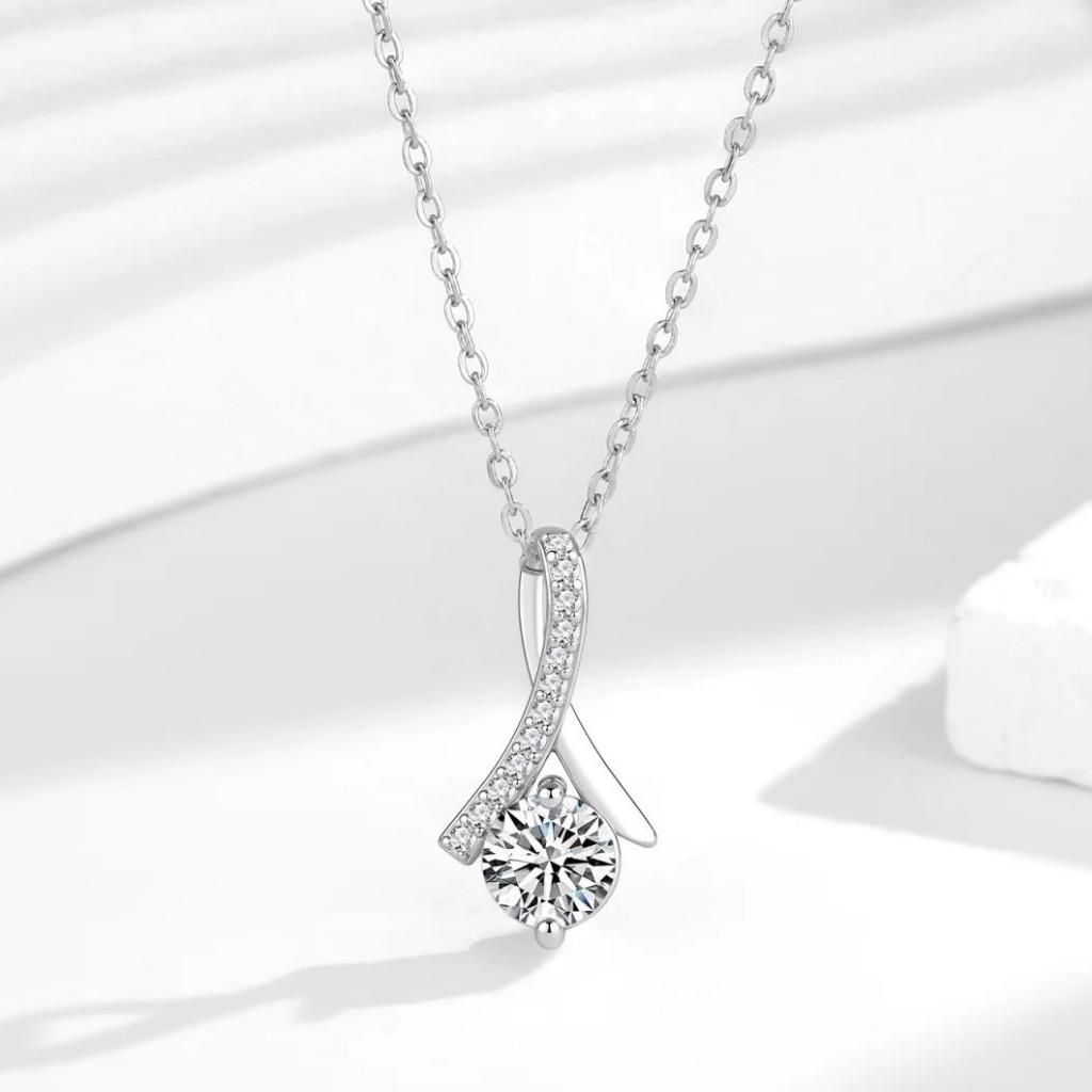 Colar Feminino Pingente Gota Zircônia Aço Inoxidável Dourado Prateado Corrente Elo Presente Acessório Moda