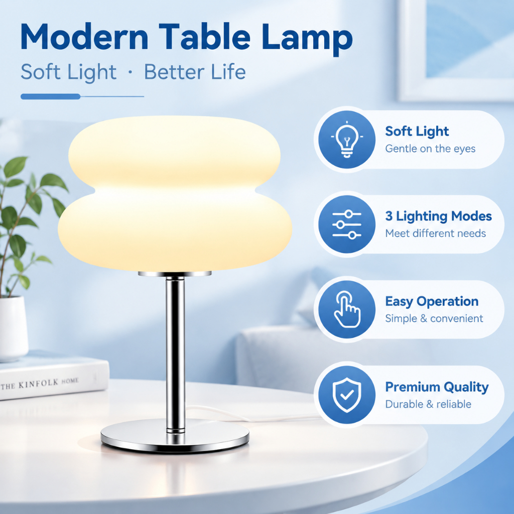 [fulseep] Abajur De Cabeceira Para Quarto , Estilo Cremoso , Plugue USB , Escurecimento Tricolor , Sala De Estar , Estud
