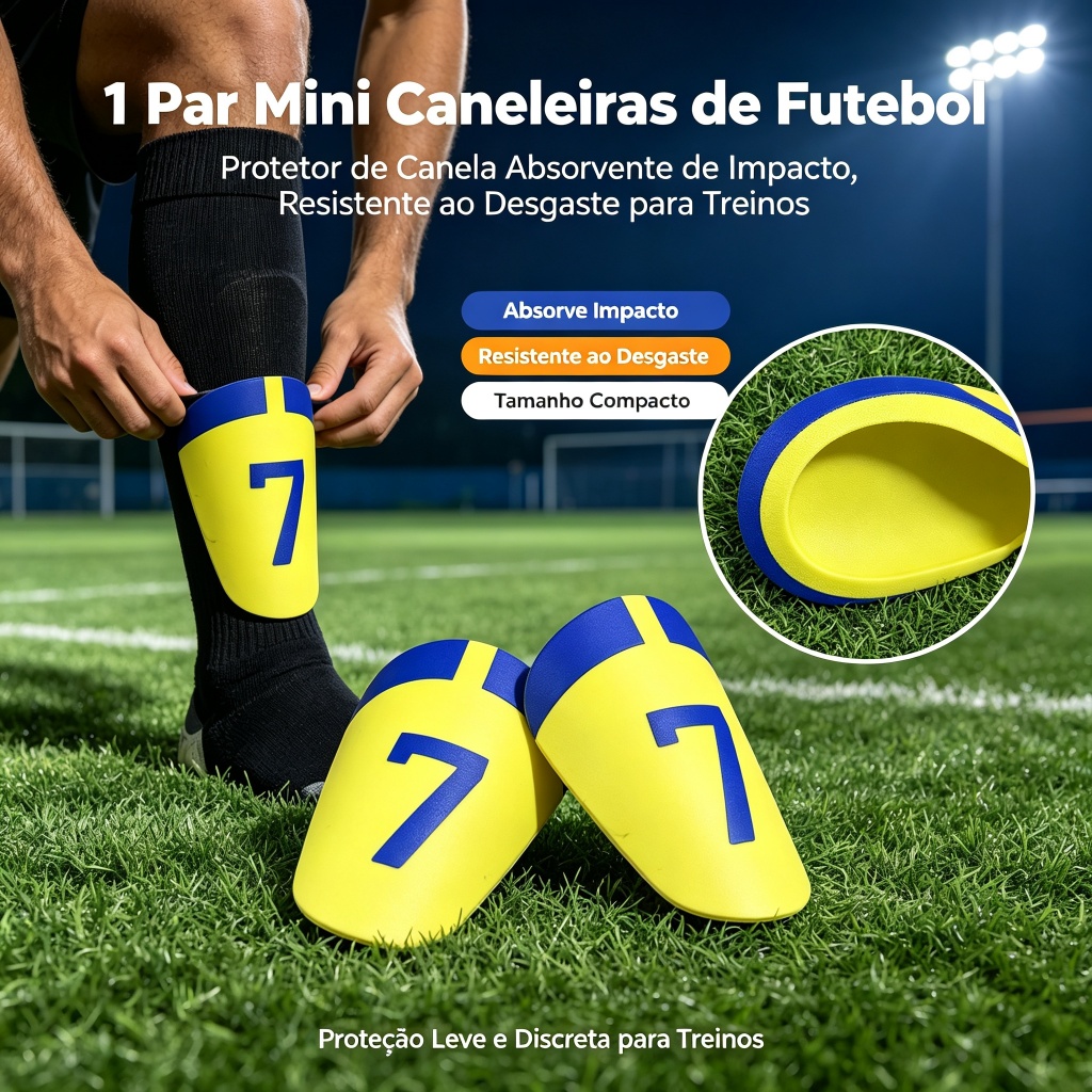 1 Par Mini Caneleiras de Futebol, Protetor de Canela Absorvente de Impacto, Resistente ao Desgaste para Treinos