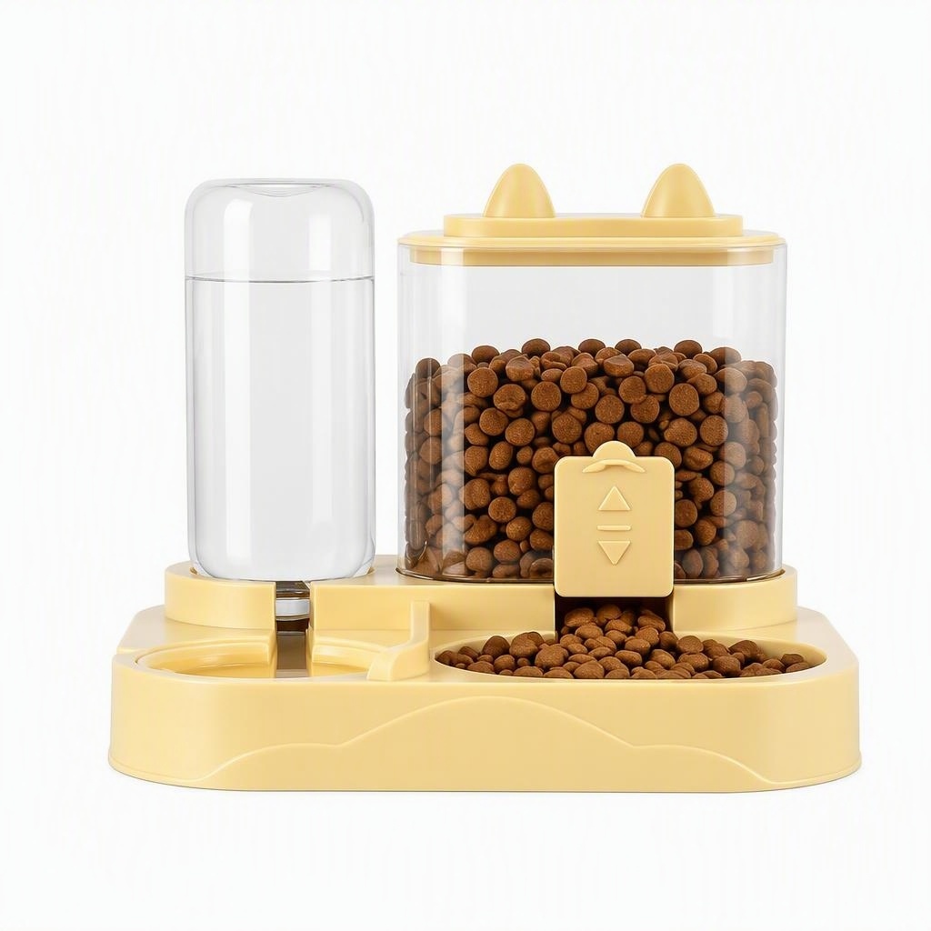 Alimentador Automático Multifuncional Para Animais De Estimação E Dispensador De Água Com Fonte Circulante Gatos