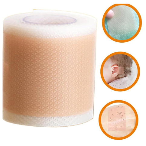 Fita de Silicone para Cicatrizes 4cm x 50cm Rolo Flexível Lavável para Cuidado da Pele