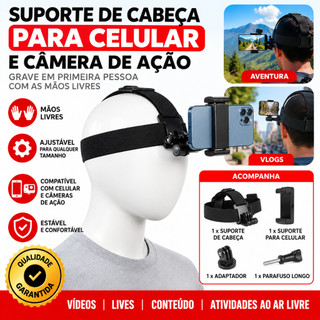 Arvello Suporte De Celular De Cabeça Ajustável Para Gravação Em Primeira Pessoa E Câmera De Ação