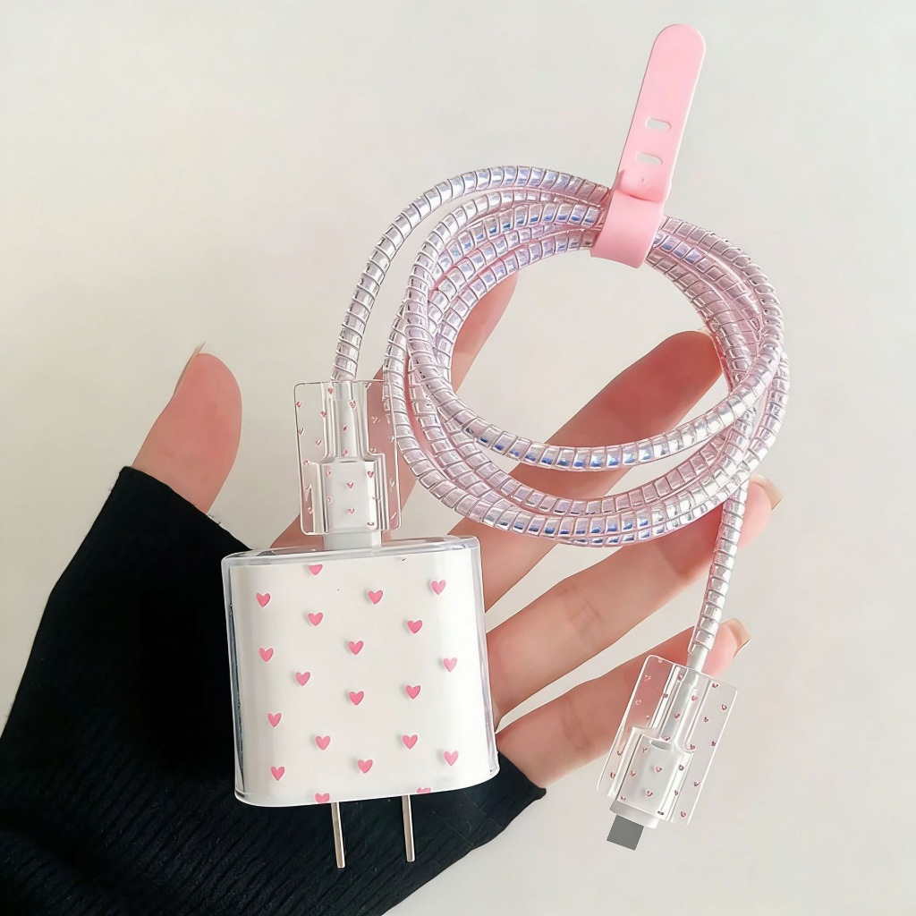 Protetor Compatível Com iPhone 18W/20W Caso Carregador Bonito Dos Desenhos Animados Gerenciamento De Cabo Telefone Fio O