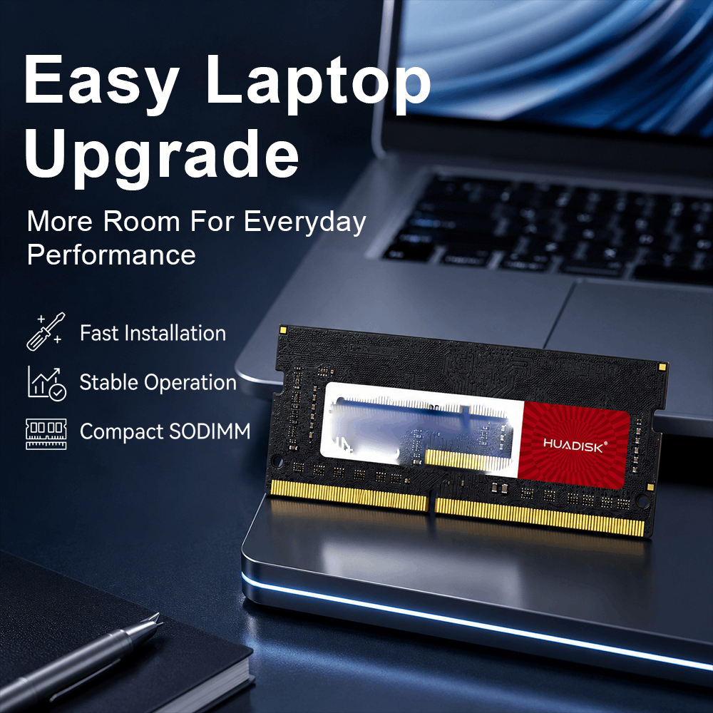 HUADISK DDR4 Memória RAM para Notebook 4GB 8GB 16GB 32GB 3200MHz Sodimm 260 Pinos Compatível com AMD e Intel