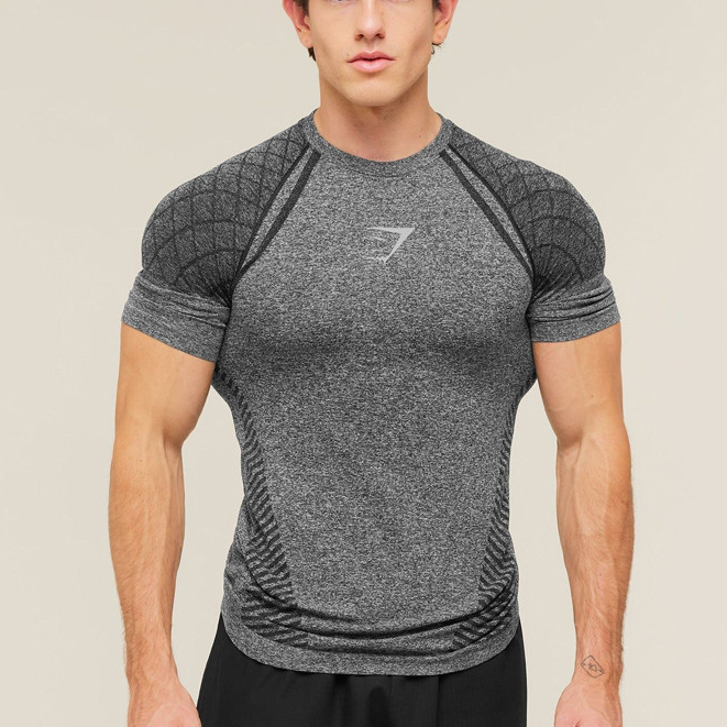 Camisa Esportiva Masculina De Fitness Muscular GYM , Elástica , Secagem Rápida , Confortável , Camiseta De Treinamento D