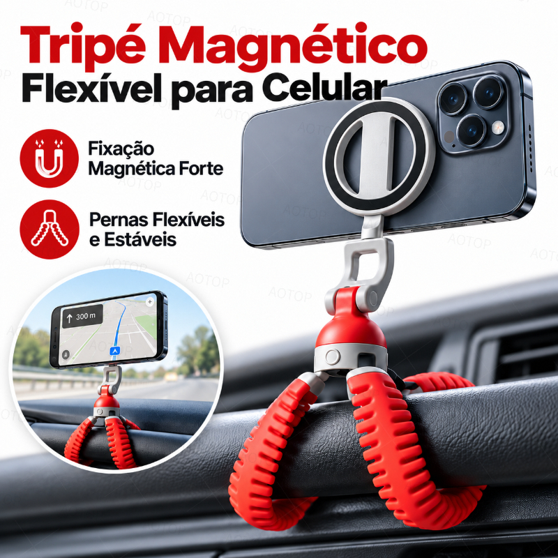 Suporte Magnético de Celular Para Carro 360º Ajuste Universal