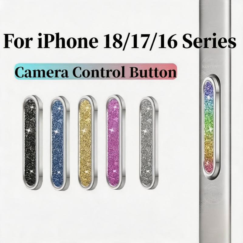 Filme De Botão De Controle De Câmera Com Glitter Premium Para iPhone 17 16 18 Pro Max 16 Plus Proteção Alça Antiarranhõe