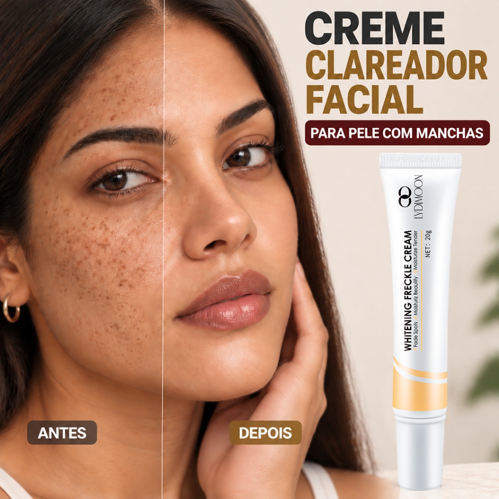 Creme Clareador Anti-Manchas Facial 20g Para Melasma e Manchas de Sol Hidratante e Uniformizador da Pele