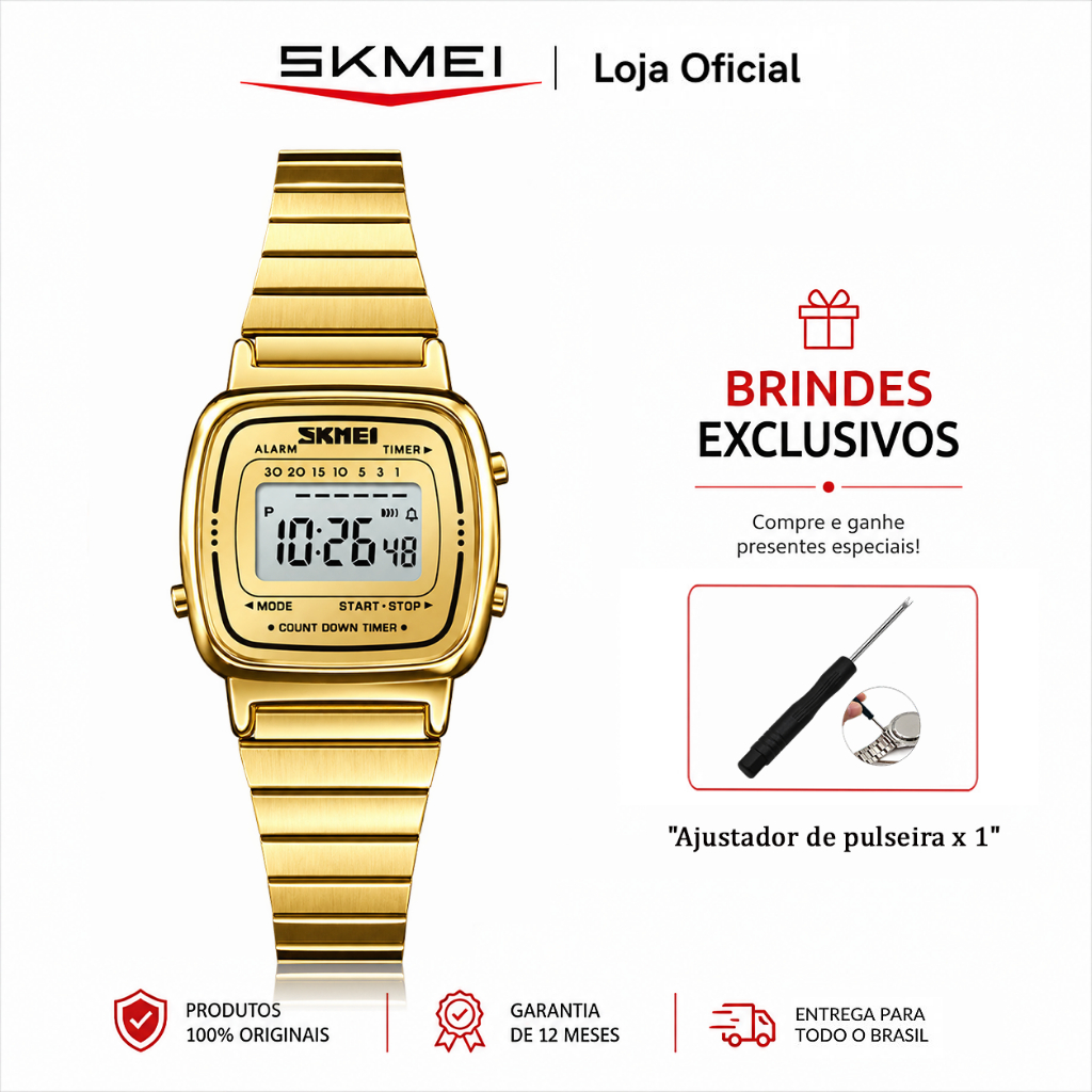 SKMEI Relógios De Moda Femininos Pulso Digitais À Prova D'água