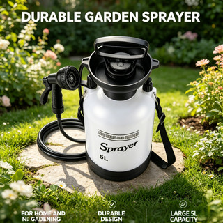 Pulverizador De Pressão Multiuso 5L , Portátil , Bomba Manual , Garrafa De Spray Para Irrigação De Jardim , Desinfecção 