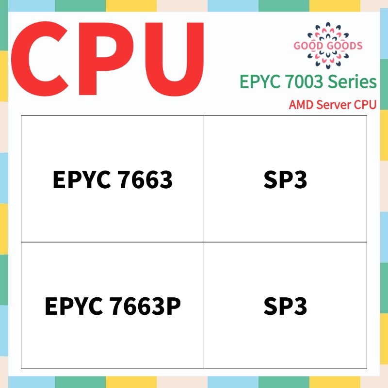 EPYC 7663 7663P AMD 7003 Série Servidor CPU Soquete SP3 Desbloqueado