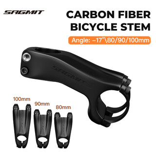 SAGMIT Mesa para Bicicleta em Fibra de Carbono Acabamento Fosco -17° T700 Carbono Ultraleve 115g Alta Resistência 80-100