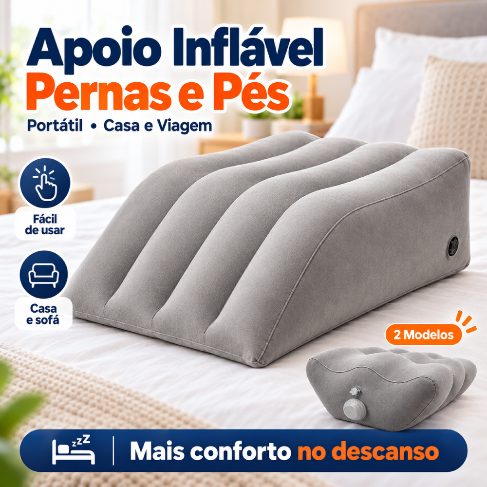 Almofada Inflável Apoio Pé Pernas Portátil Cunha Elevada Travesseiro Cintura 2 Modelos