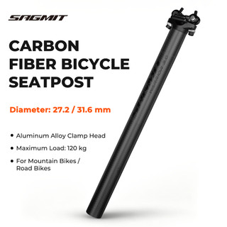 SAGMIT Canote de Bicicleta em Fibra de Carbono Ultraleve 290g Suporta até 120kg Compatível com Trilhos 7×7 e 7×9mm