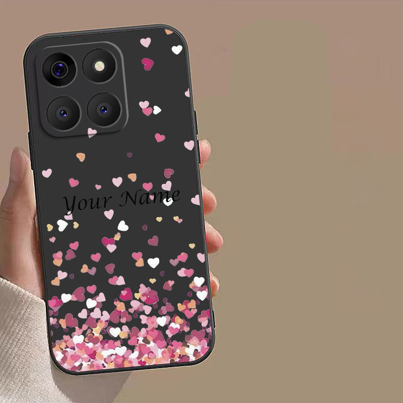 Capa Para MOTO G86 G56 Nome Personalizada Rosa Forma De Amor Líquido Fosco Mole