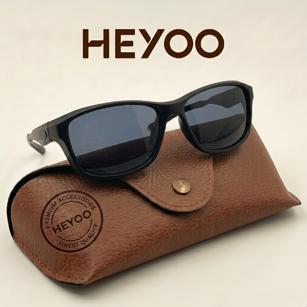 HEYOO Óculos de sol Esportivo Polarizado UV400 Lentes Anti Luz Forte Reduz Reflexos Ocular Proteção Dobradiças Reforçada