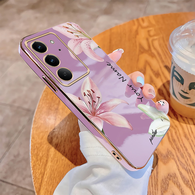 New DIY Nome Personalizado Caso De Telefone Para realme C71 5G Embalagem Adorável Brilhante Banhado Capa Macia — imagem 2 de 2