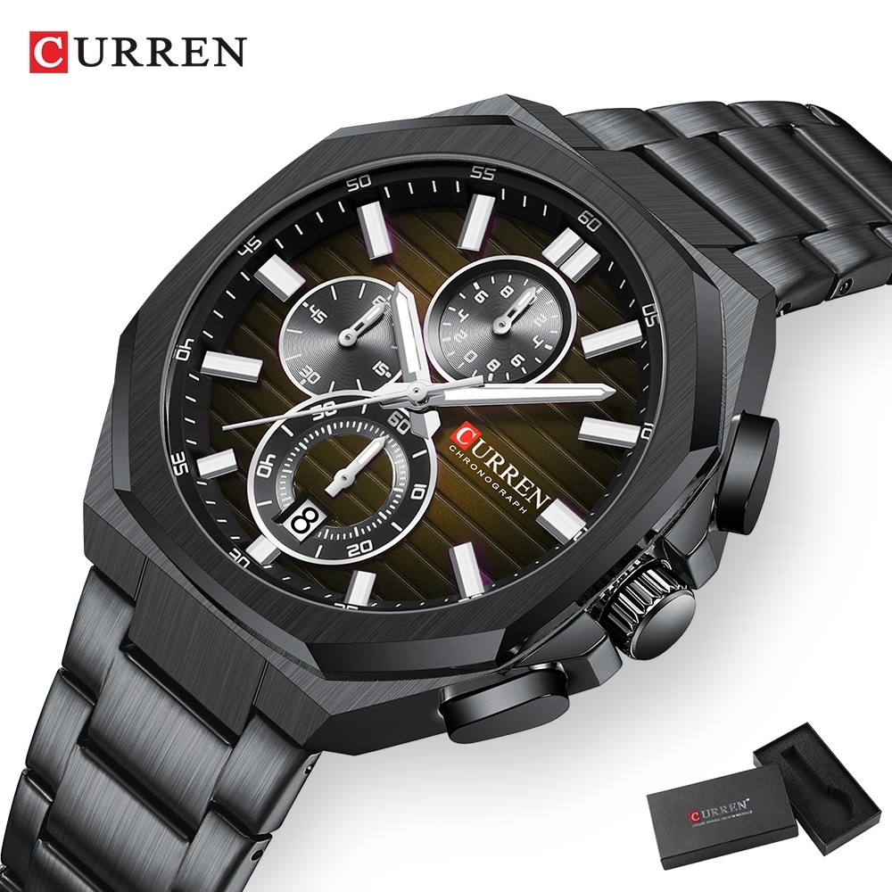 CURREN Marca Top Luxo Original Relógio Masculino Moda Criativa Esporte Casual Quartzo À Prova D'água 8499 S